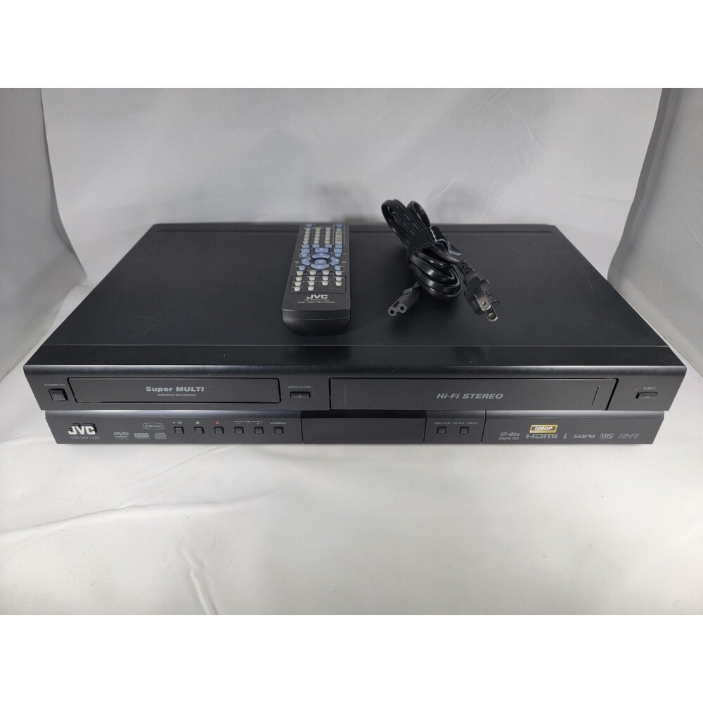JVC DR-MV100B Super Multi DVD/VHS Dual Video Recorder HDMI 1080 with Remote